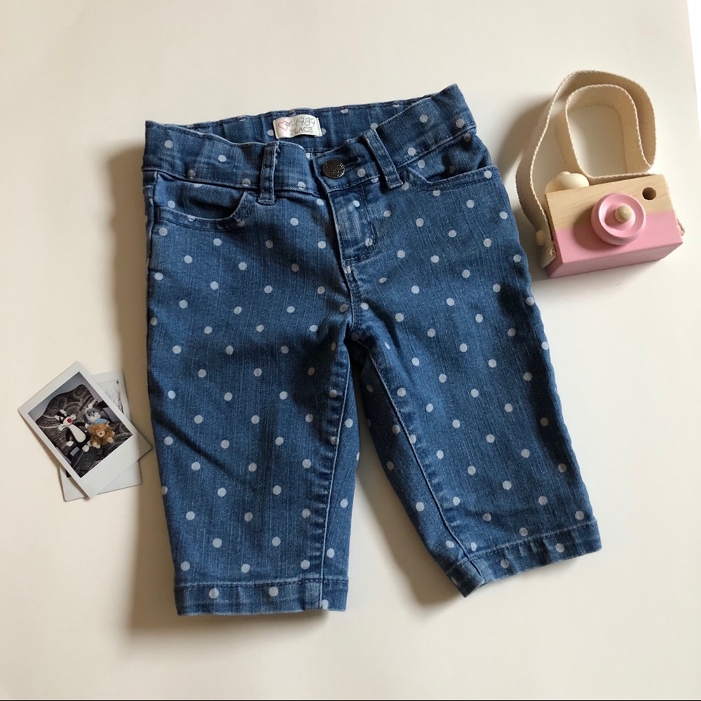 Children’s Place Denim Capri Shorts Polka Dots